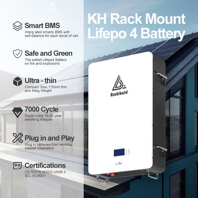 الشبكة الهجينة Powerwall Lifepo4 Home بطارية 48V 200ah 10Kwh 51.2v 300ah بطاريات ليثيوم أيون مع WIFI