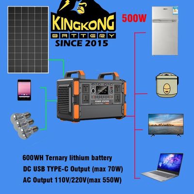 بطاريات الليثيوم 500W / 1KW مولد نظام الطاقة الشمسية المحمول للتلفزيون المنزلي والأضواء
