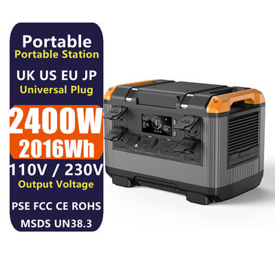 محطة الطاقة في الهواء الطلق 2400w مع نوع بطارية LiFePO4 ووقت الشحن السريع