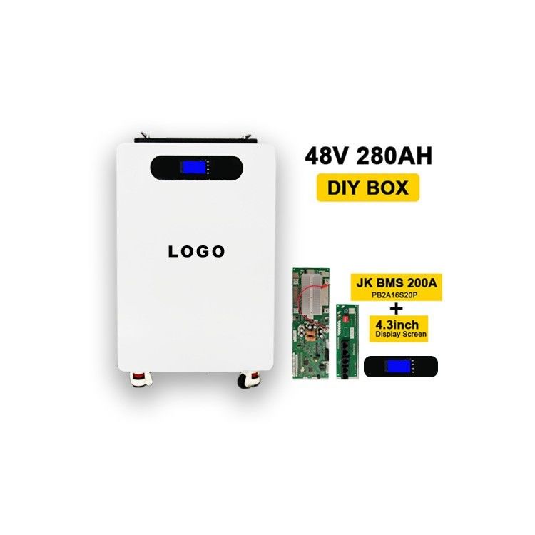 صندوق بطارية 51.2V 48V 16S LiFePO4 قابل للتراص مع 200A BMS وتخزين بطارية فارغة