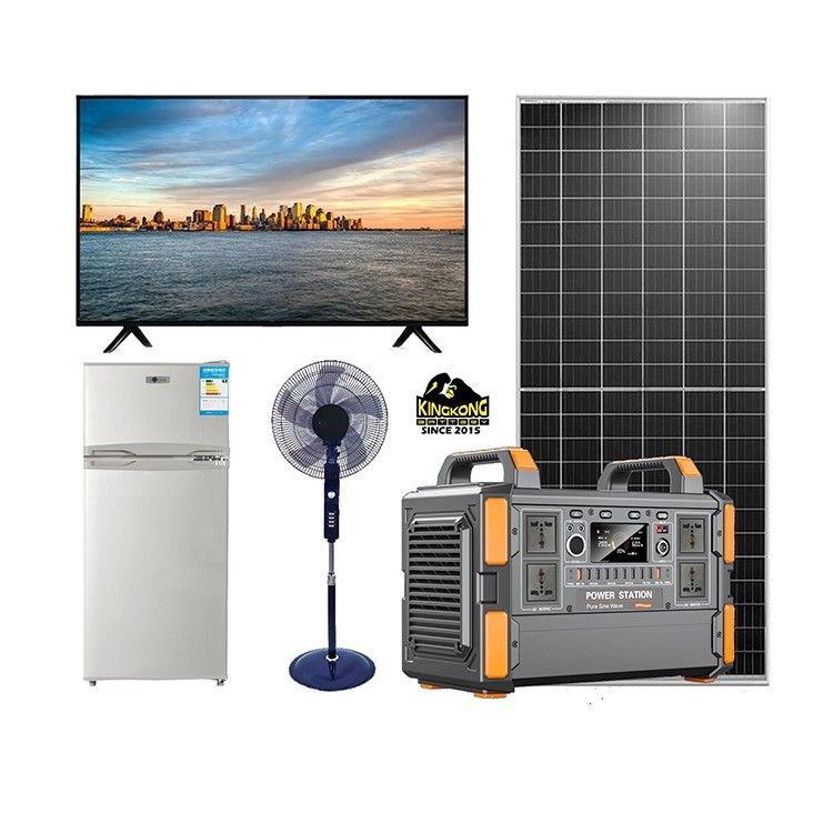 بطاريات الليثيوم 500W / 1KW مولد نظام الطاقة الشمسية المحمول للتلفزيون المنزلي والأضواء