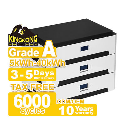 غروات 51.2v 10kwh 20kwh 30kwh 50kwh لايفبو4 ليثيوم أيون نظام شمسي منزلي قابل للتراص